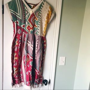 Vintage Aztec Print Dress